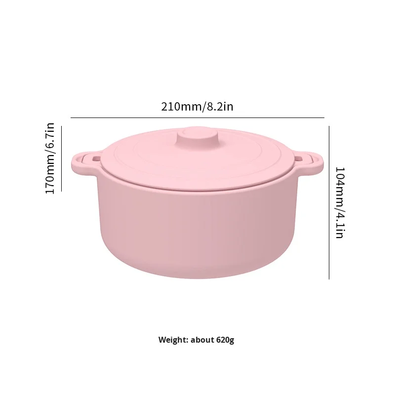 Korean-Style Food-Grade Silicone Pot Microwave Safe Silicone Steaming Bowl Household Lunch Box for Sugar Storage Heatable Food manufacture