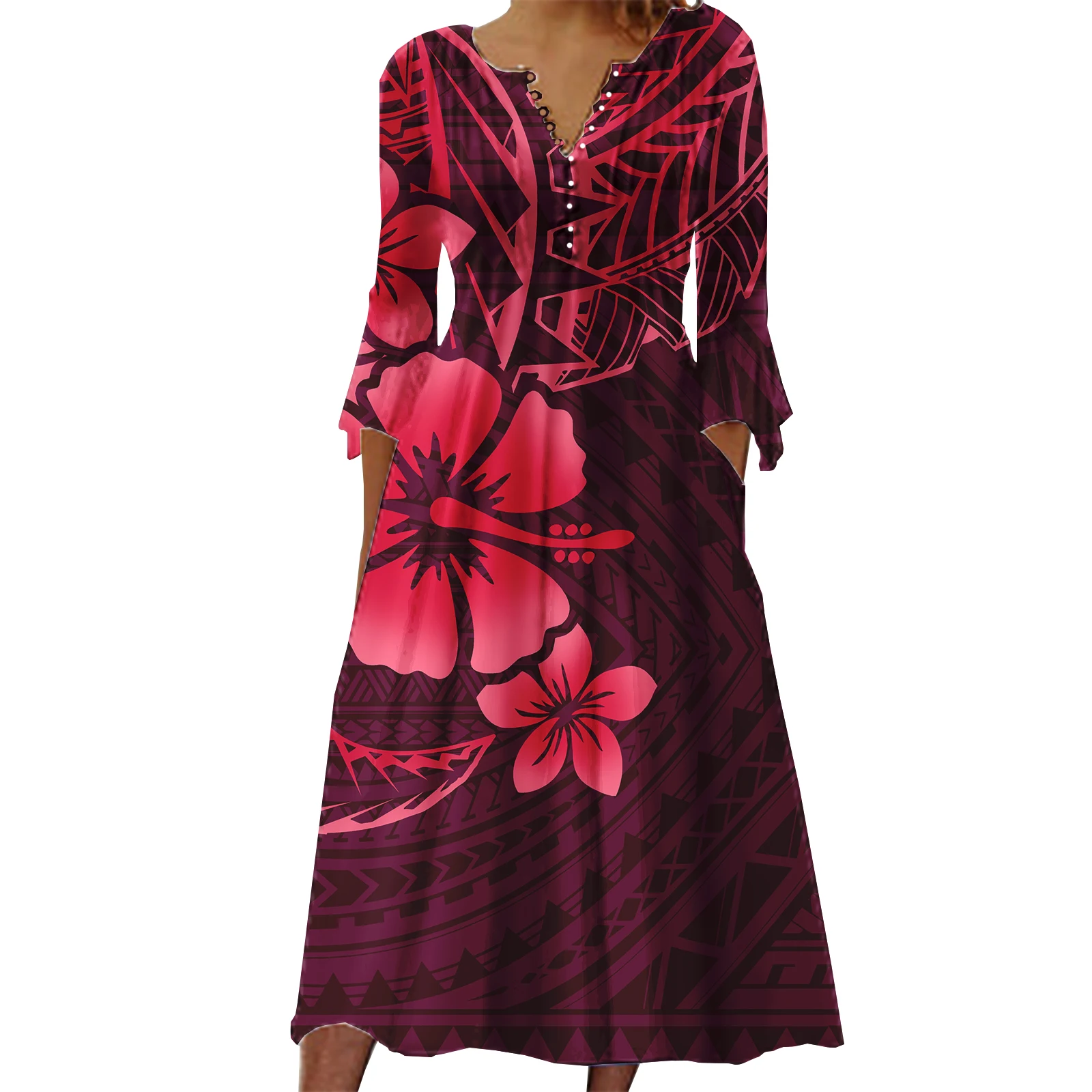 Polynesian Dress Samoan Church Formal Customized Dress Tonga Clothes  Wholesale Hawaiian Floral Printed Dresses| Alibaba.com
