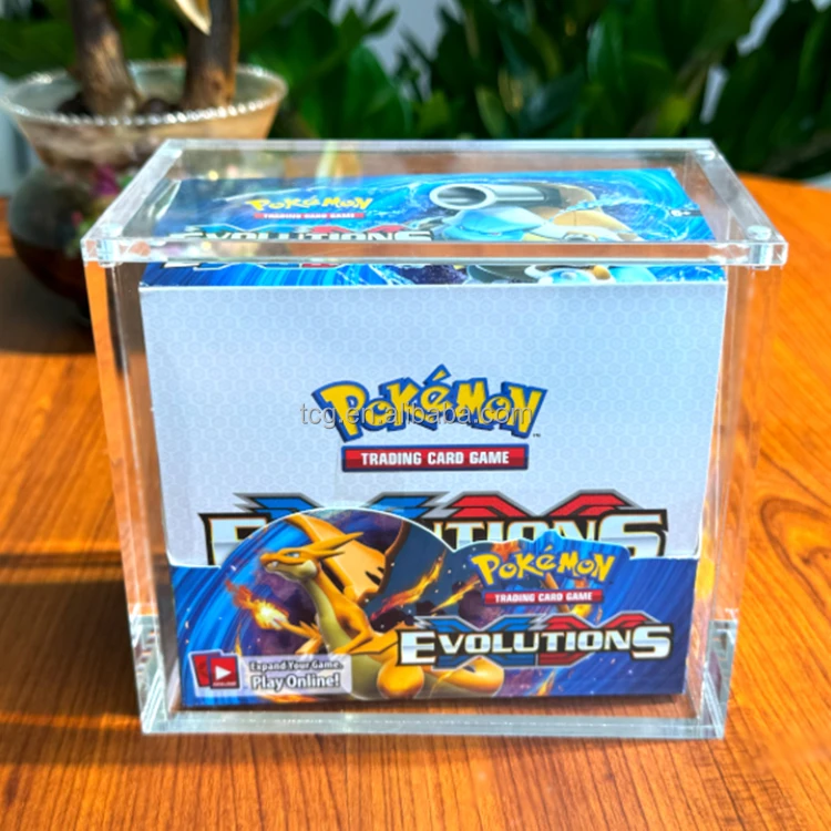 TCG Custom Pokemon Booster Box Trading Card Game Evolving Skies Acrylic  Protector Display Case With Strong Magnet