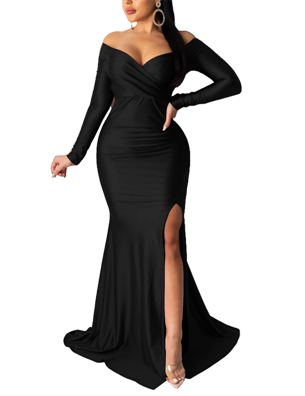 Производство Китай женские вечерние платья с длинным рукавом Длинные бальные для дам