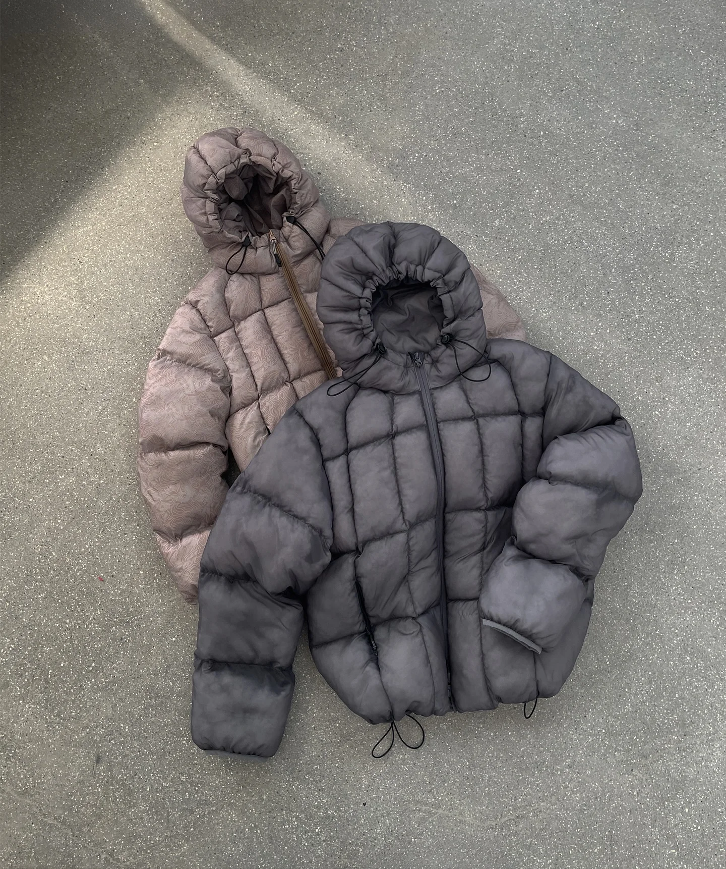 Gray Custom High Quality Soft Jacket Blank Duck Coat Waterproof Winter Puffer Jacket Zip up Streetwear Puffy Puffer Jacket