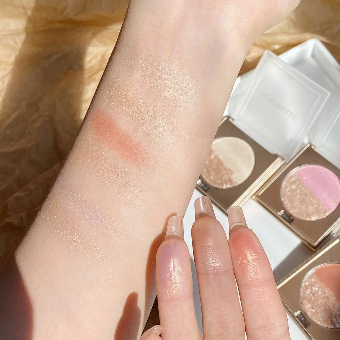 ❤︎ブロンザー❤︎ HERORANGEダブルカラー蛍光ペンブラッシャーブロンザーメイクアップ