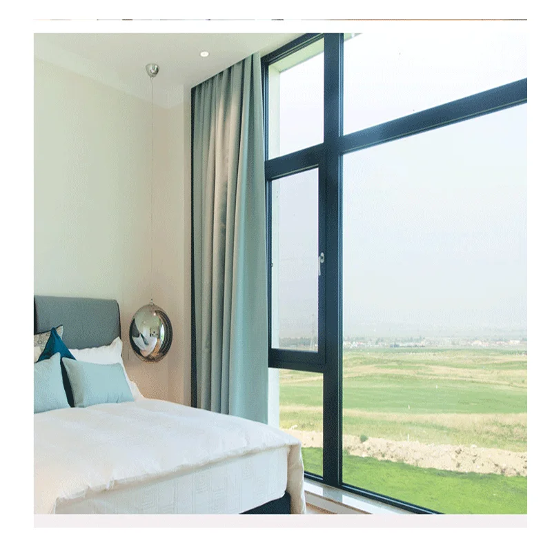 Uganda Style Window and Door Supply Burglar Proof Aluminium Sliding Window With Grill Design and Mosquito Net