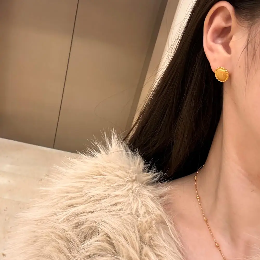 KAKODIY Jewelry Luxury Made in Italy 22K Gold Stud Earrings Women 925 Sterling Silver Oversized Earrings detail 5