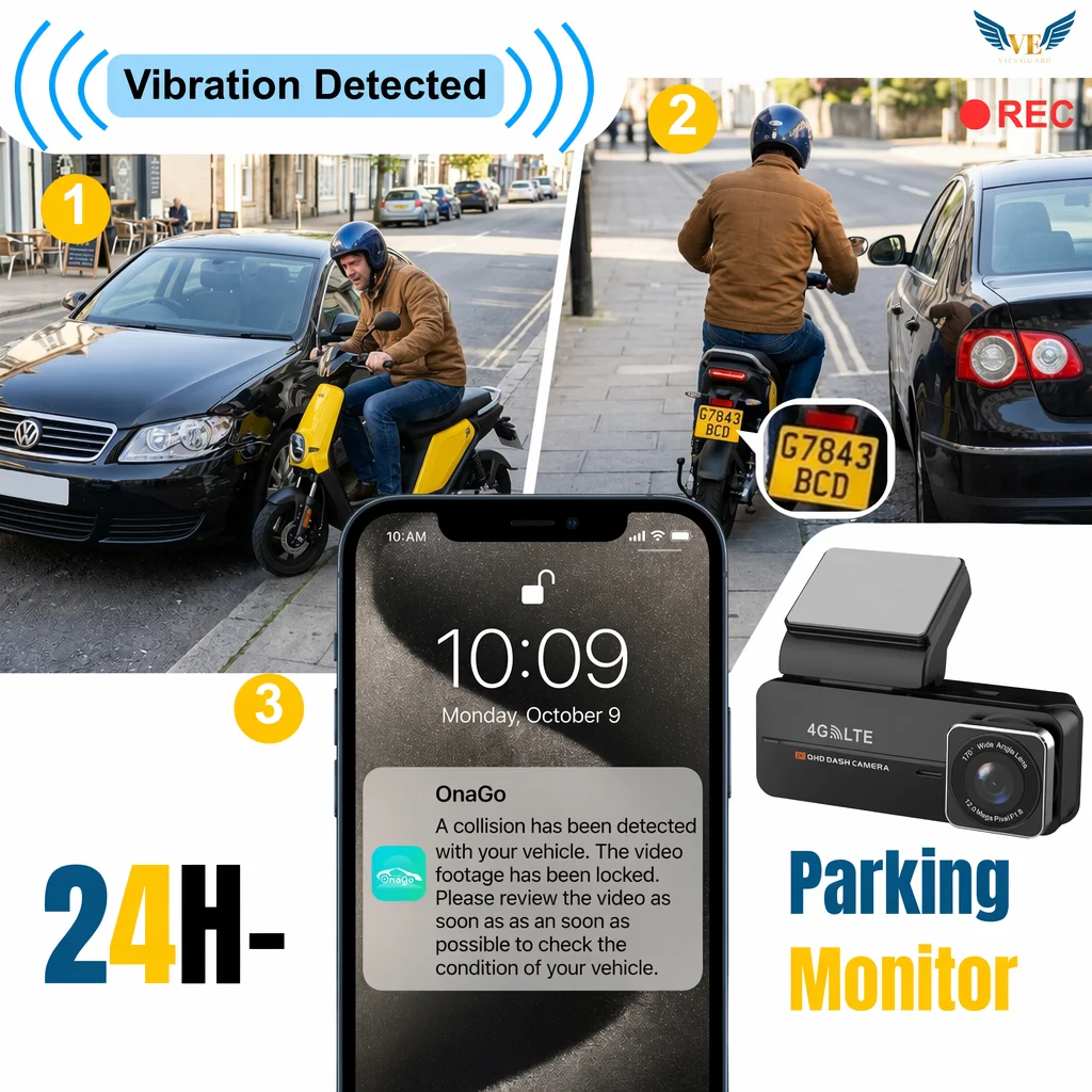 VIEVGUARB T41 Dash Cam 2K 1440P GPS Wide Angle 4G LTE Streaming