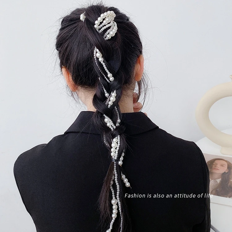 New Korean Long Tassel Braided Hair Chain For Women Hair Styling  Accessories Pearl Ponytail Headbands Chain Clip Wholesales - Buy Tassel Braided  Hair Chain,Chain Tassel Hair Clip,Metal Chain Tassel Product on 