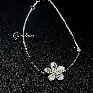 18K/14K WG 0.53CT Lab Diamond Bracelet, 1.83g Semi-Pavé Delicate Chain, Perfect Daily Gift for Women