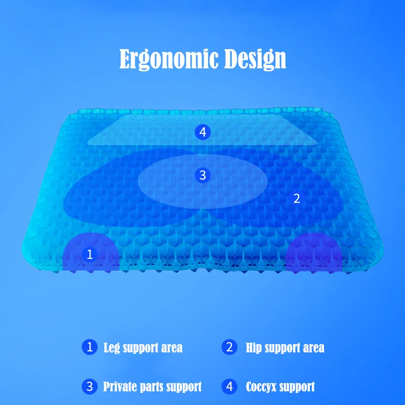 Car Seat Cushion Egg TPE Seat Cushion for Long Sitting Thick & Extra Large Gel Cushion