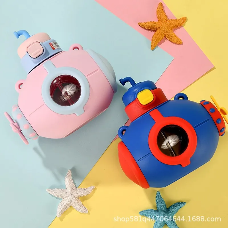 Seaygift Food Grade Bpa Free Tritan Submarine Shaped Plastic Milk Cups Creative Summer Cartoon Children Plastic Water Bottles