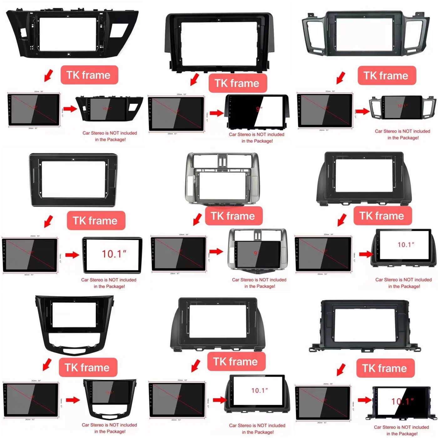 Car Dvd Player Frame New Hot Sale Fascia Frame Stereo Navigation & Gps