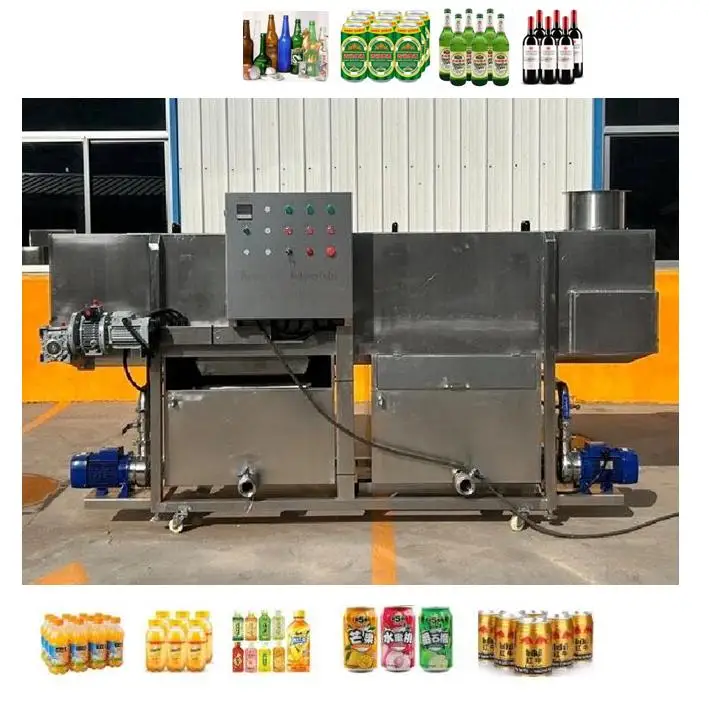 Small Customize Continuous Bottle Cans Beer Drinks Tunnel Pasteurizer Sterilizer Dryer Wine Pasteurization Sterilizing Machine