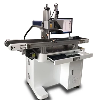 JPT Automatic Feeding Laser Marker 20w 30w 50w Fiber Laser Flying Marking Machine with Conveyor Belt for Pen Marking
