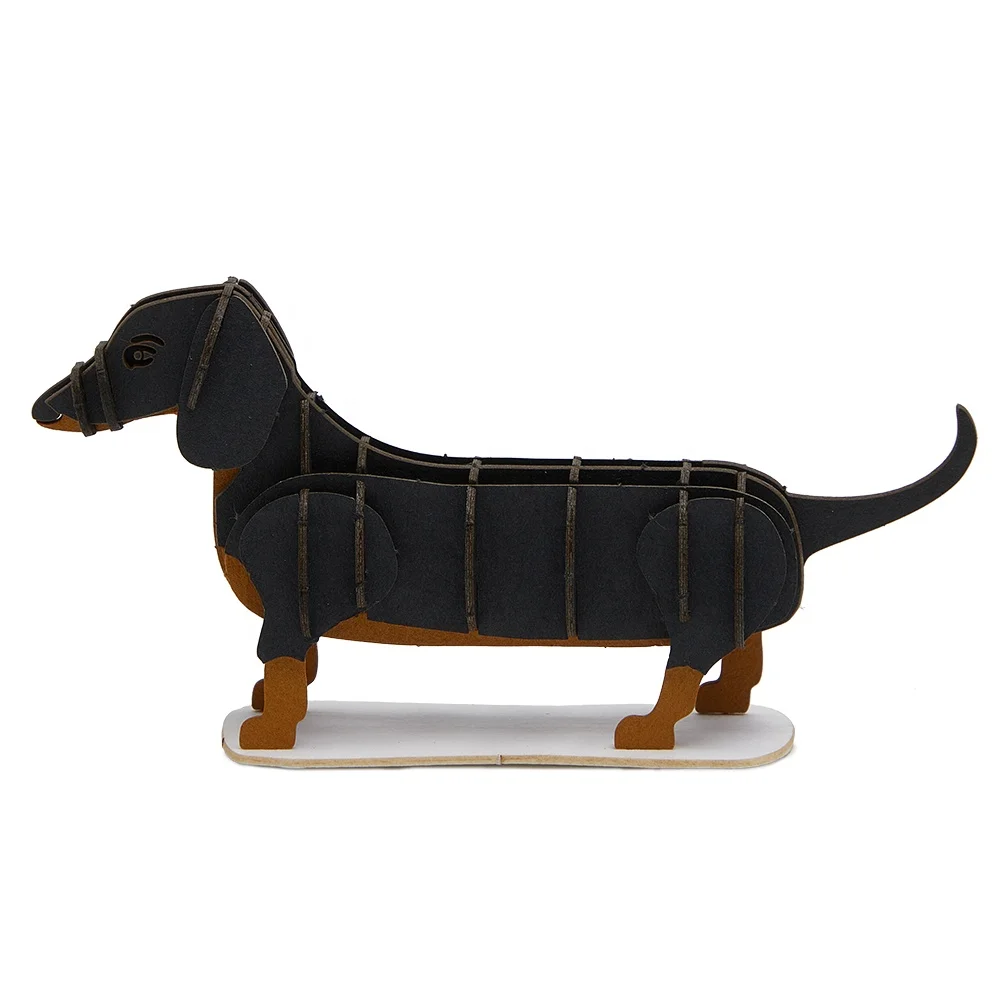 大人気新品  2025新しい3Dダックスフント犬パズルモデルペットSausagedog動物 パズル