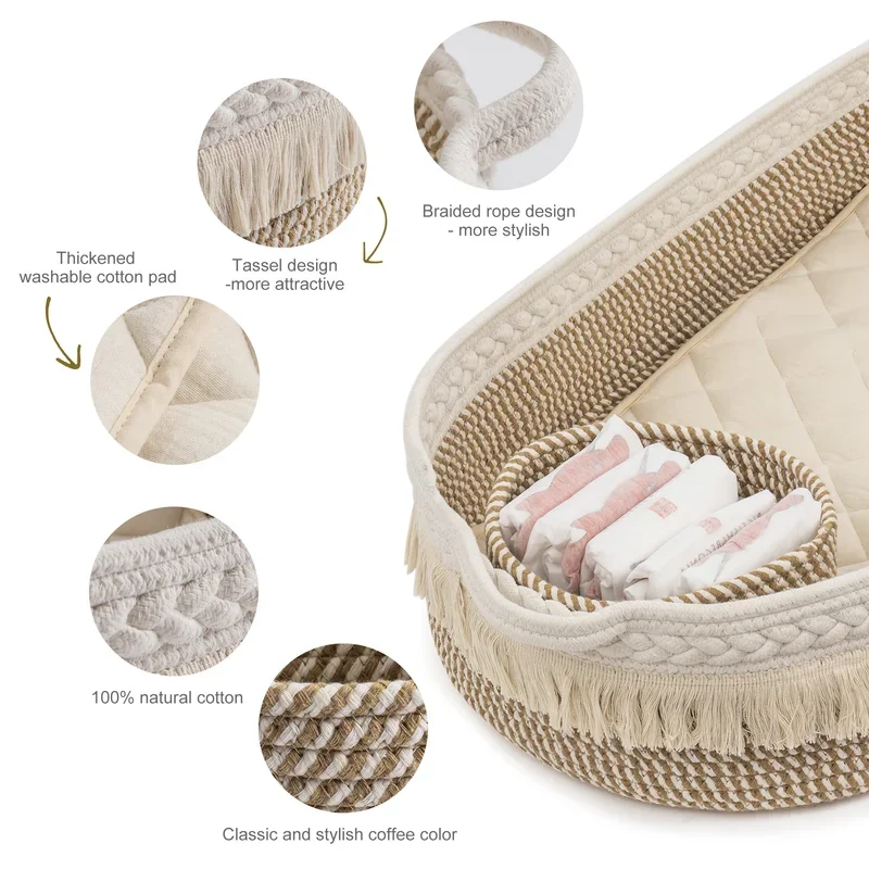 cotton rope baby changing basket with| Alibaba.com