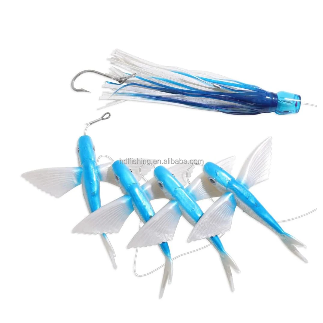 Leurre Squid Daisy Chain Pour Pêche Au Trolling Offshore - 6 Pouces, Couleur Zucchini Avec 9 Chartreuse Mackerel