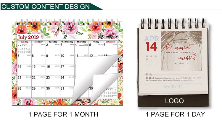 2022 Custom Design Printing Desk Calendar with Stickers