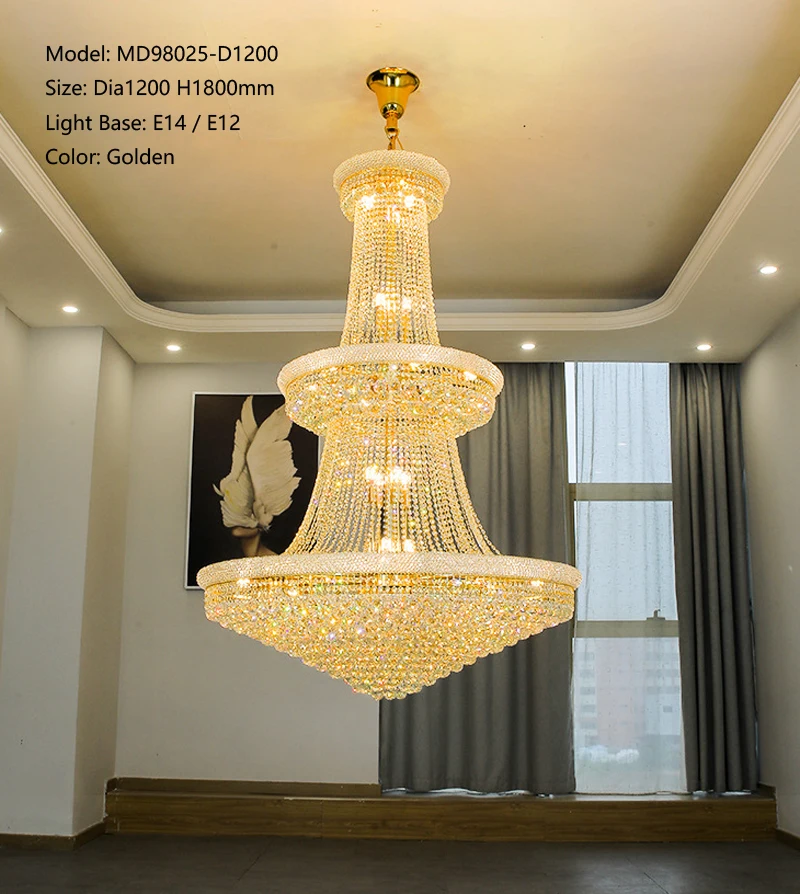 MEEROSEE Crystal Luxury Modern Pendant Light Luxury Modern Round Hanging Lamp Modern Luxury K9 Crystal Chandelier MD98025