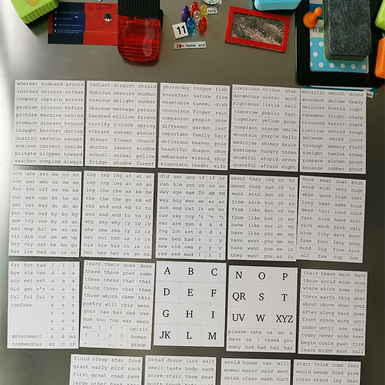 Jeux De Mots Réfrigérateur Lot De 536 Aimants De Réfrigérateur « Poetry