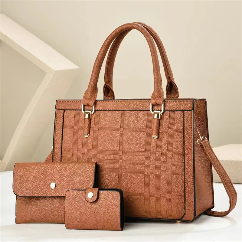 Large Capacity Fashionable Women's Tote Handbag PU Material with Zipper Closure Sac  Mai aperçu 7
