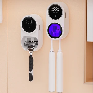 Upgraded Version Wall Mounted Rechargeable UV Toothbrush Drying Sterilizer Holder Couple Design Sanitizer