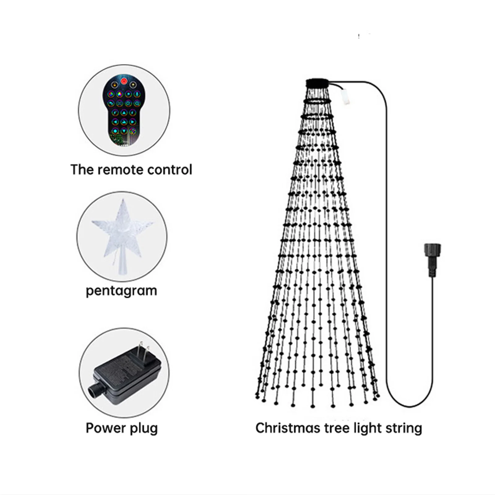 RGB Smart Colorful APP Remote Control Fairy Light DIY Multi Color Luces Led Decoration Christmas Tree Light