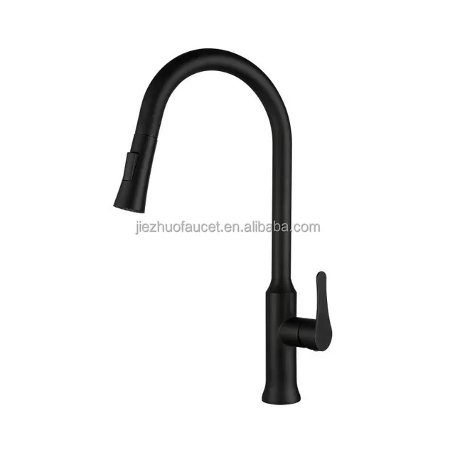 Modern High-end Sink Faucet Matte Black Pull-out Kitchen Faucet Made of 304 Stainless Steel Material