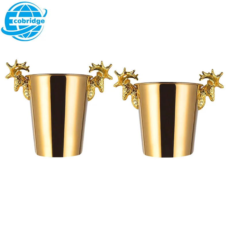 Galvanized Ice Bucket Grey Goose Heavy Luxury Champagne Ice Bucket Gold