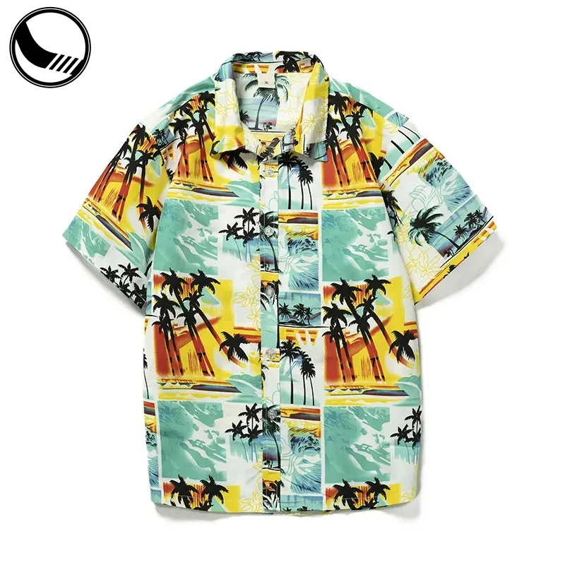 BETHERIVAL Competitive Price Mens Fashion  Custom Funny Printed 100% Cotton Beach Shirt Button up Flora Short Sleeve Hawaiian Shirt for MEN factory