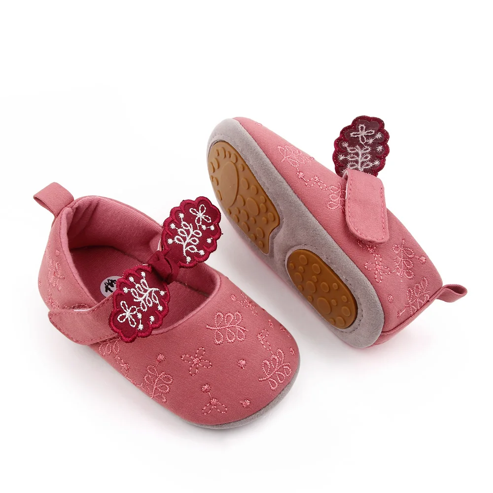 New Arrival Baby Girl Princess Shoes Beautiful Embroidery Bow-knot Soft Sole Baby Toddler Shoes manufacture