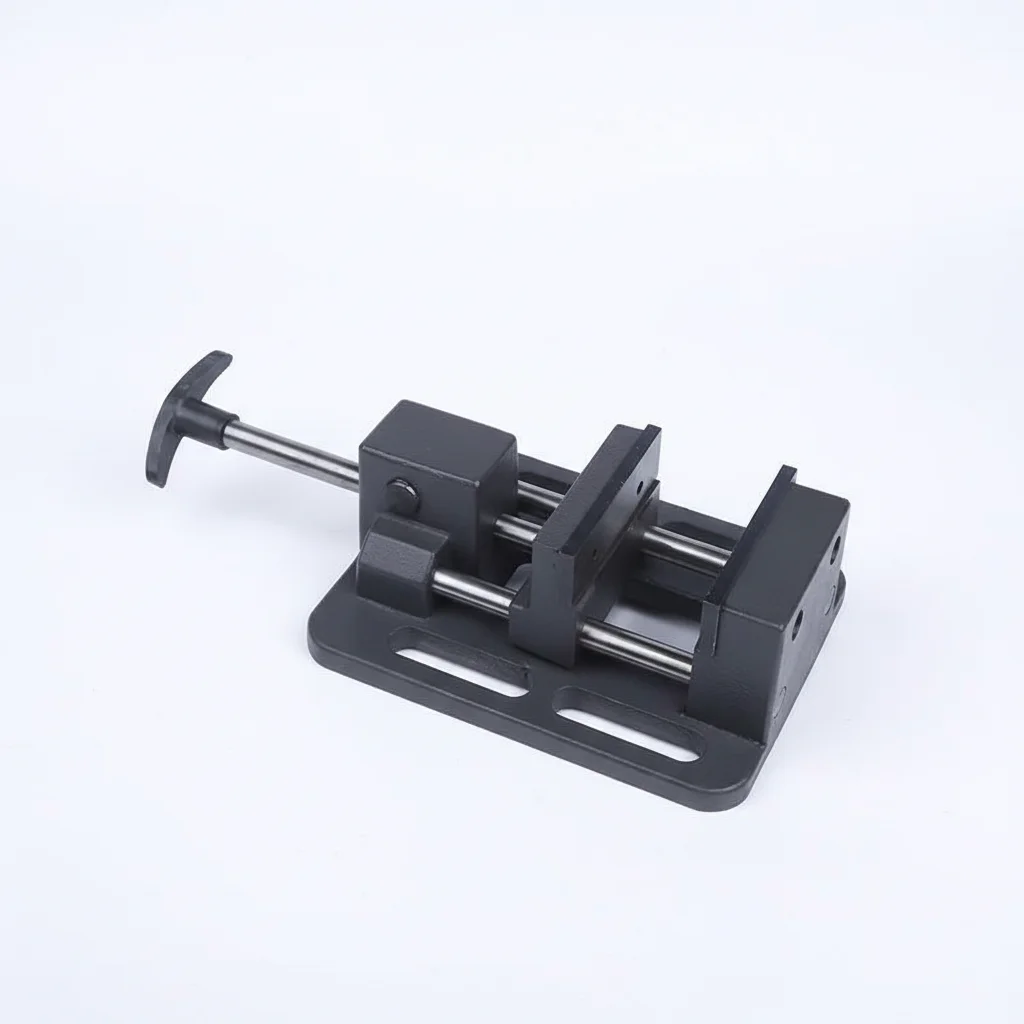 TEBAK Q19K100 4 Inch Heavy Duty Woodworking Bench Vise Precision Bench Drill Clamp Fast Drilling Machine Flat Nose Pliers