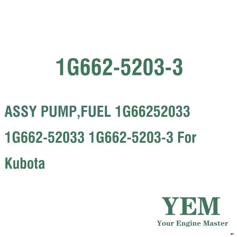 ASSY PUMP FUEL 1G66252033 1G662-52033 1G662-5203-3 for Kubota