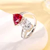 adjustable size Red corundum ring