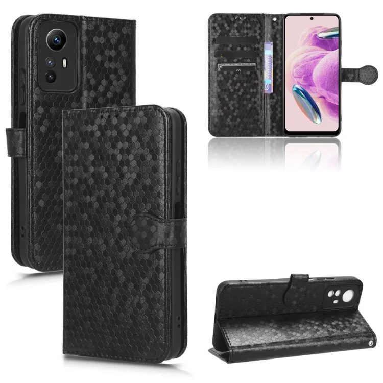 Honeycomb Polka Dot Leather Phone Case - Premium and Stylish Business Mobile Phone Case For Redmi 12 13 Pro Plus 4G 5G A3 K70