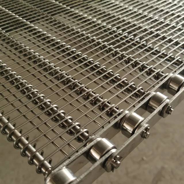 S304 Stainless Steel Chain Spiral Conveyor Belt 1m 1.2m 1.5m Wide Metal Balance Weave Wire Mesh Belt Conveyor Mesh