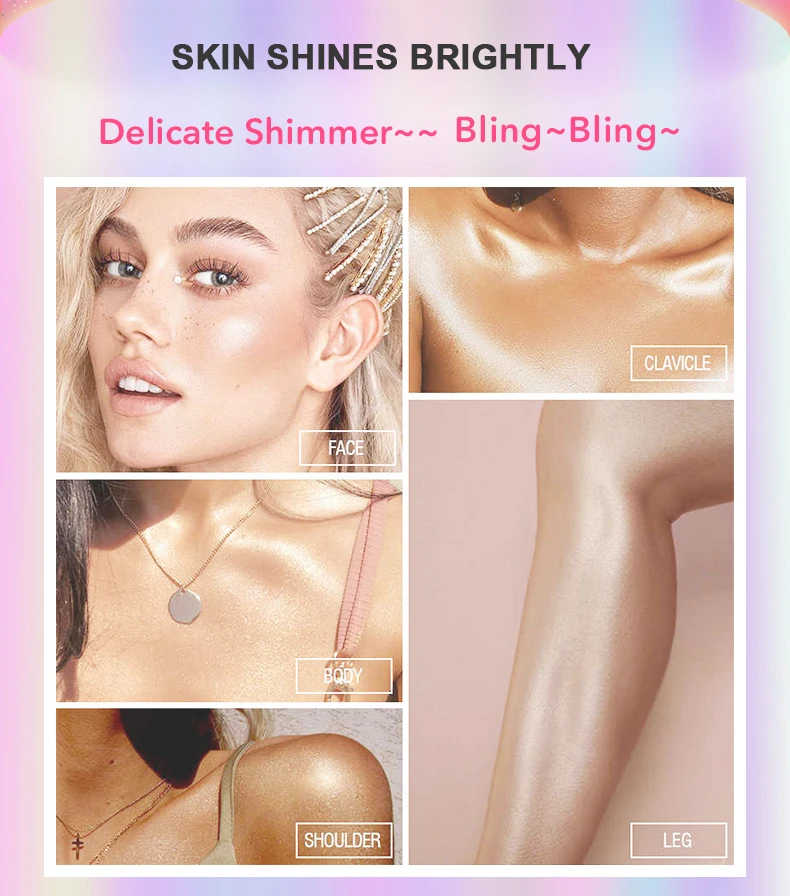 Красивый стильный и привлекательный Быстросохнущий безопасный ингредиент Privater для тела Хайлайтер волос Блестящий мерцающий