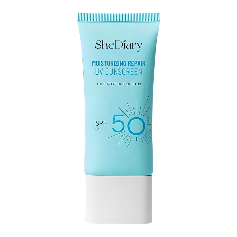 Protector solar facial blanqueador refrescante, crema hidratante orgánica SPF 50, protección UV de etiqueta privada OEM