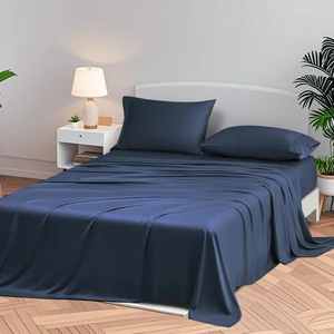 Customizable Factory Bamboo Bedding Solid Color Sheet & Pillowcase Sets with Unique Packaging