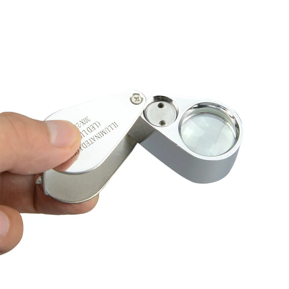Triplet Lens Diamond Magnifiers,Folding Metal Jewelers Eye Loupes