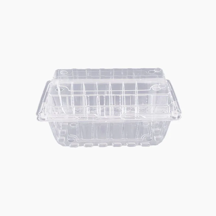 Food-Grade PET Hinged Packing Punnet High Transparency Vent Holes Extend Freshness Ideal for Fruits/Vegetables/Berries Packing