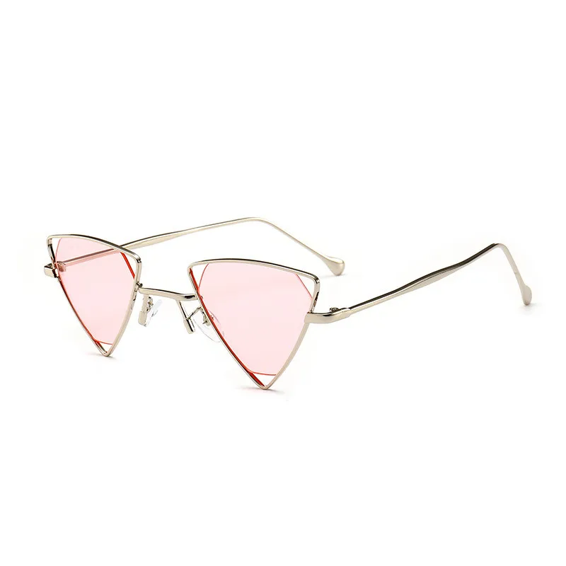 Triangle Wing Edge Rimless Slim Cat-Eye Sunglasses Trendy Sunglasses Vintage Sunglasses Retro Punk, Women's, Size: One size, Black