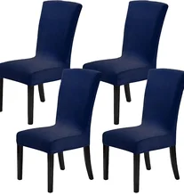 Wholesale Premium Chair Stretch Velvet Dining Waterproof Chair Cover-Federal Blue