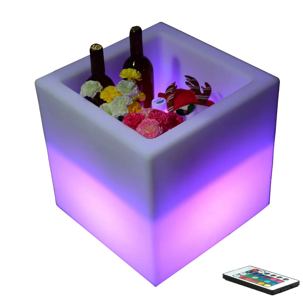 Ведро для льда со светодиодной подсветкой, пластиковый ротоформованный охладитель для льда, шампанского, вина