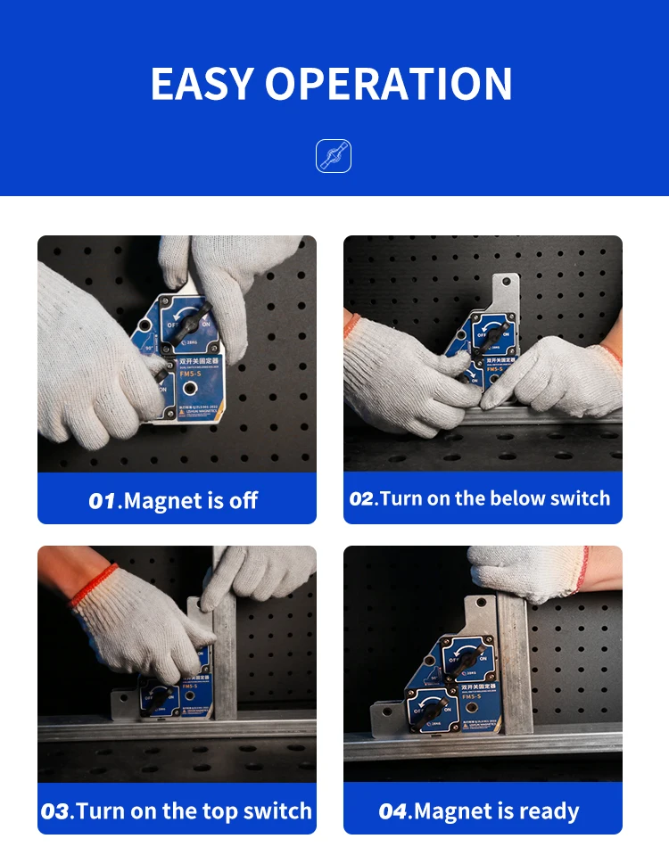 Two On/Off Switches Magnetic Welding Holders 90 Degree Angle Welding ...