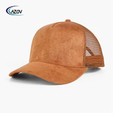 High Quality Custom Blank Mesh Suede Trucker Hat 5 Panel Dad Hat Wholesale Fashion Vintage Gorras Printing Embroidery Patch