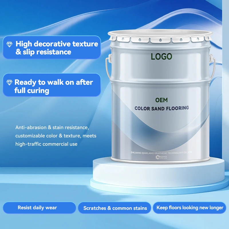ODM/OEM Self-Leveling Marble Effect Epoxy Floor Coating Wear-Resistant Durable Floor Coating Colored Sand Epoxy Floor Coating