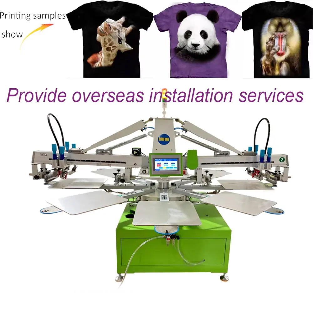 Large Screen Printing Machine Automatic Economical 1 Color 8 Station ...
