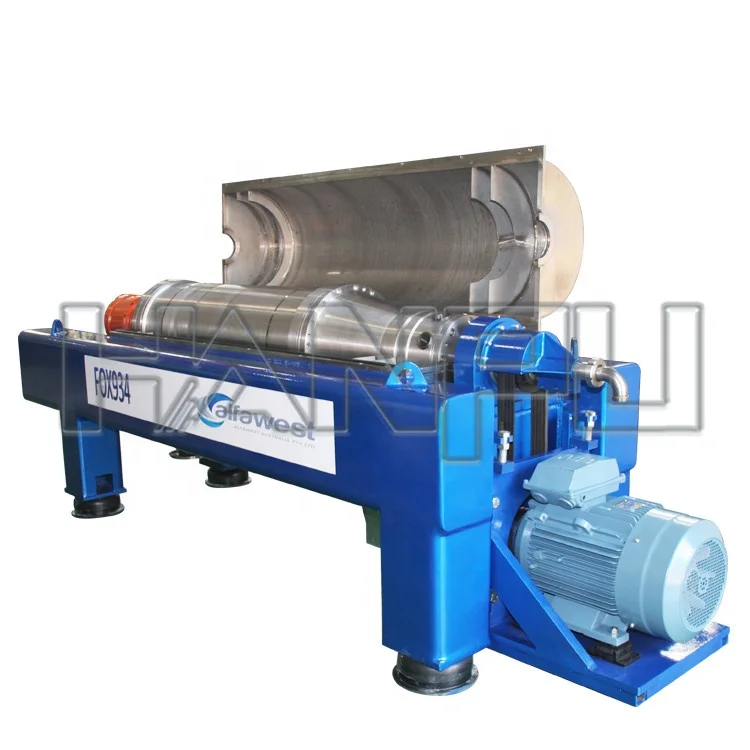 Continuous Horizontal Olive Oil Sludge Dewatering Decanter Centrifuge Machine With Screw Discharging