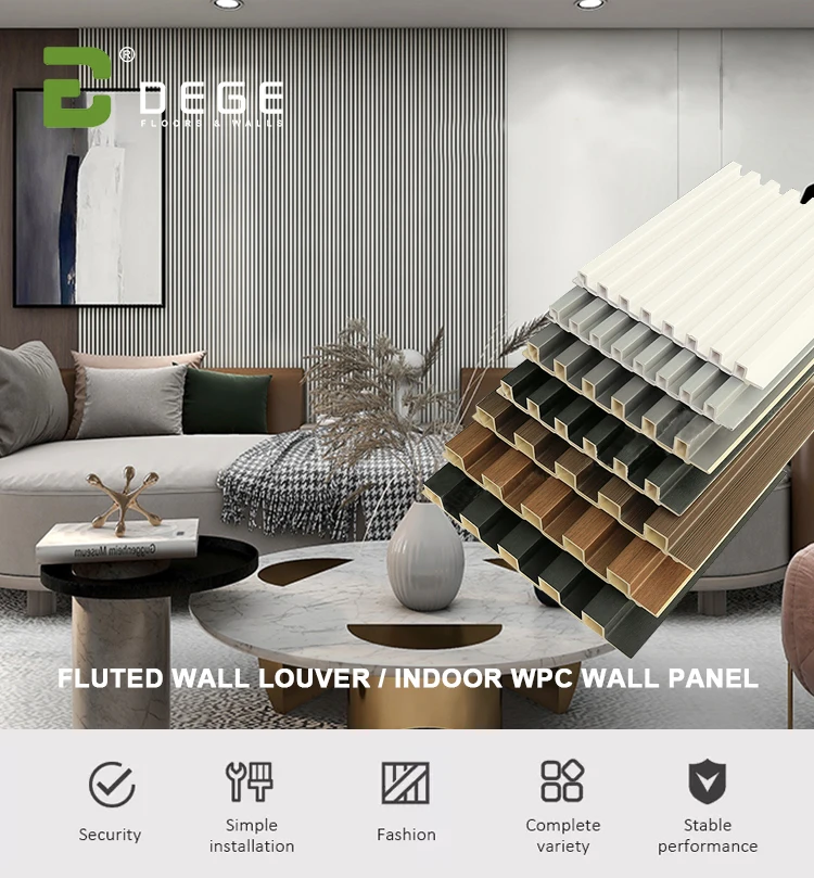 Modern Interior Art Louver Decorative D Fluted Wpc Wall Panels For