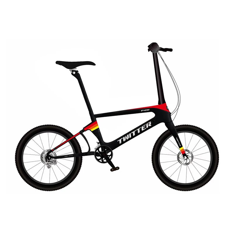 TWITTER 22 Inch Carbon Frame 451 Folding Bike Foldable Bicycle 22speed for Adult Ladies and Children