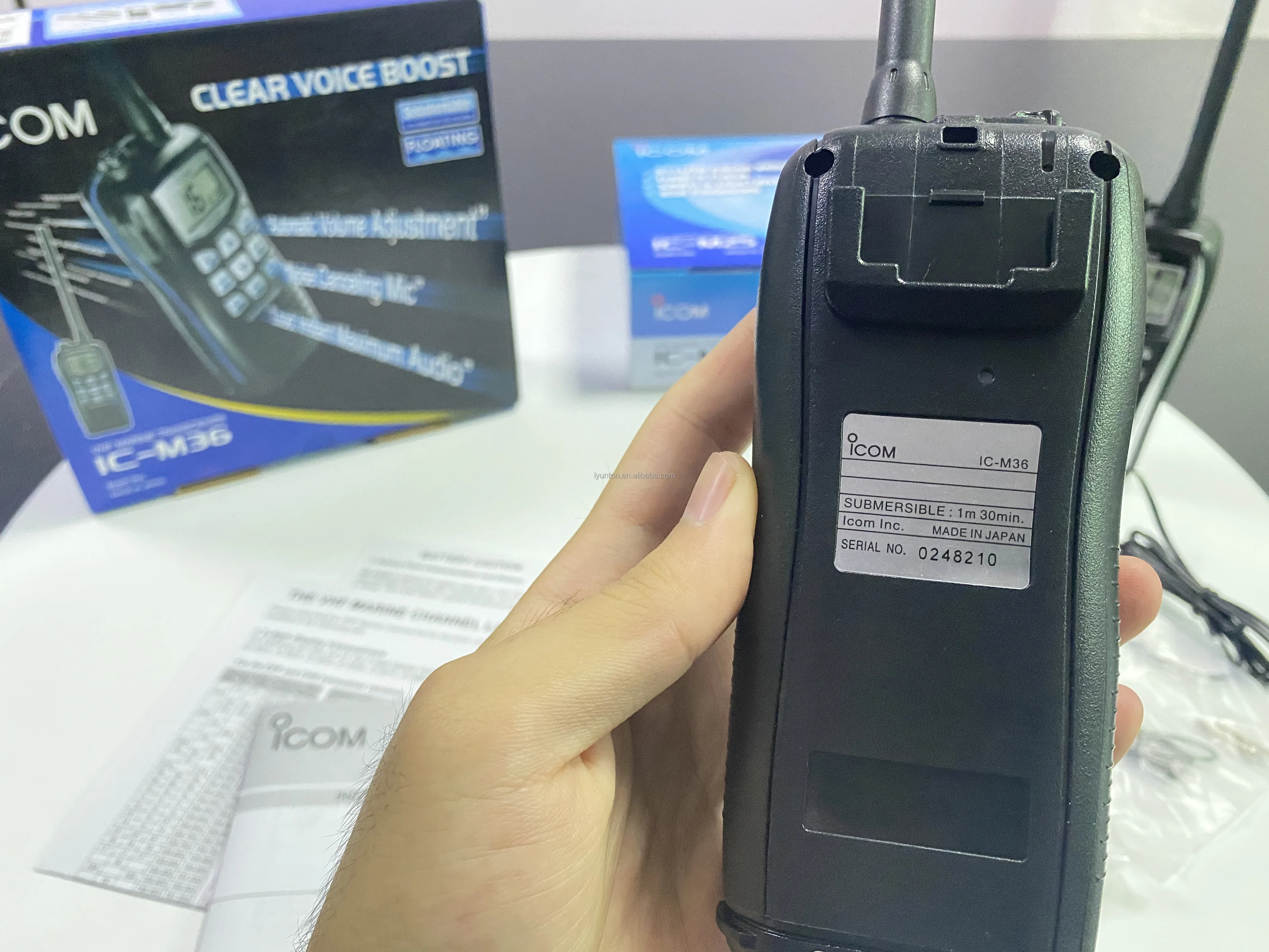 ICOM VHF MARINE TRANSCEIVER IC-M36 USB Charing IPX7 waterproof walkie taklie